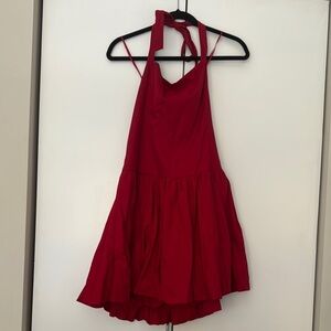 Hollister Red Mini Halter Bubble Dress XL Tall